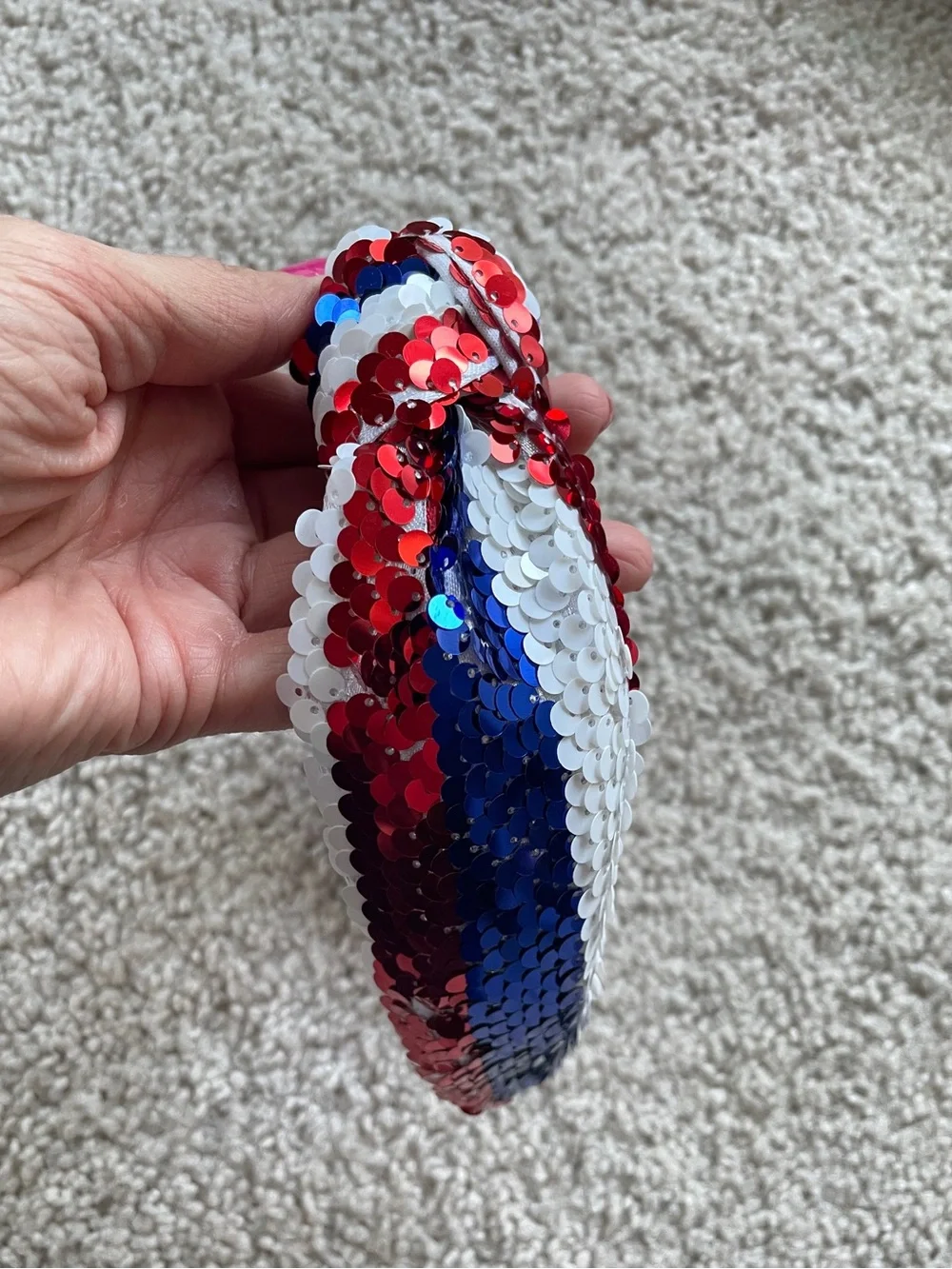 Sequin Knotted Headband in Red White & Blue - Patriotic USA Fourth of July